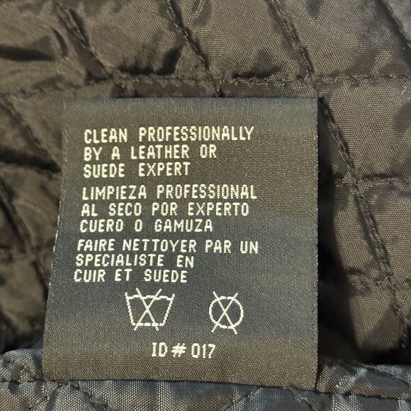 American Classics Men's Size XXL Black Leather Quilt Lined Bomber Jacket Pockets - Picture 11 of 16